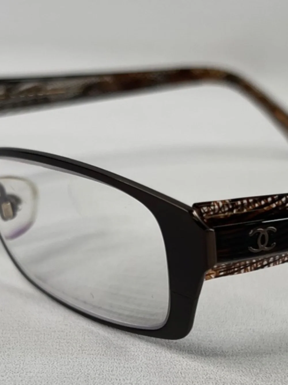 AUTHENTIC CHANEL CH 2149-T 407 Brown Titanium Eyeglasses w/ Case Made in Italy